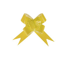 Бант-бабочка с принтом Горошек, 10шт/уп (желтый) 3см БЛ-6497